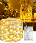 Warm White Fairy Lights Set With 50 LEDs 16 Feet Battery Operated With Timer And USB Power 8 Modes Mini Twinkle String Lights