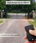 Remote Gate Opener Transmitter 318MHz FM135 9 Dip 3 Position For Gate Openers MM371W MM572W And More 2 Pack Gate Clicker in use