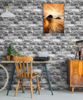 Interior room with Grey Faux Brick Peel And Stick Wallpaper 17.7 X 393.7 Inches Removable Vinyl Wall Covering for bathroom or living space.