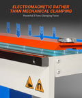 Close-up of 24 Inch Industrial Magnetic Pan And Box Heavy Duty Sheet Metal Brake showing electromagnetic clamping system.