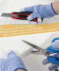 Ceramic fiber insulation blankets, white, two pieces, 24 x 12 x 1 in, being cut with scissors.