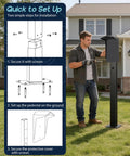 Installation guide for Heavy Duty Outdoor EV Charger Pedestal With Weather Shield Roof For Tesla Wall Connector and J1772 Level 2 Stations.