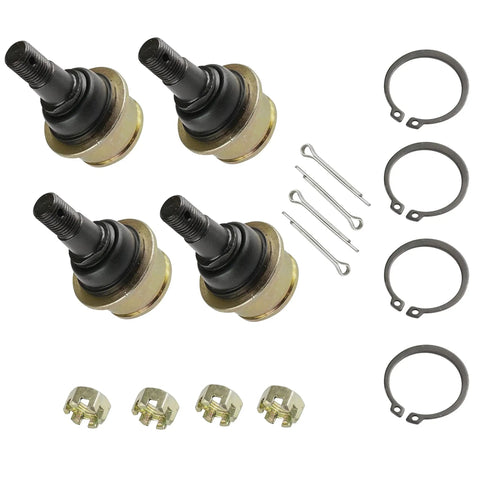Upper And Lower Ball Joints Replacement Kit For Yamaha Rhino UTV ATV Models 350 400 450 660 700 2004 2005 2006 2007 2008 2009 2010 2011 2012 2013 Four Piece Set Perfect Fit With OEM Style Specs 37S 23549 01 00 37S 23549 00 00, four ball joints with clips and rings