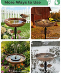 Sturdy Metal Bird Bath Garden Stake With 12 Inch Bowl Outdoors 0.7 Gallon Capacity Yard Decor For Birds No Fuss Setup And Durable Weatherproof Design Included