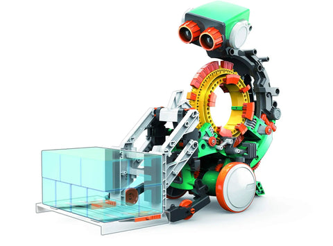 Mech 5 Mechanical Coding Robot for Hands-On STEM Fun, Snap Coding Wheel and lift mechanism, colorful parts visible