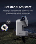 Seestar S30 Pro Smart Telescope With App Control under night sky, showcasing AI Assistant feature for effortless astrophotography.
