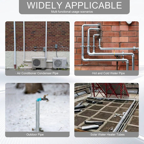 Various plumbing applications for 24 Pack Self Adhesive 3/4 Inch Pipe Insulation Foam Tubes With Aluminum Foil Cover for freeze protection