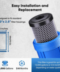 1 Micron 2.5 Inch By 10 Inch Whole House CTO Carbon Water Filter Cartridge Replacement For Under Sink Systems 4 Pack