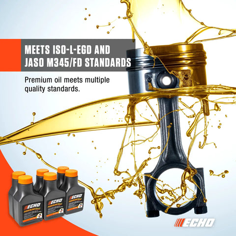 Power Blend Gold Oil Mix 50 To 1 For Two Stroke Engines For Outdoor Power Equipment six pack bottles with lubricant and piston