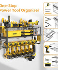 Heavy Duty Metal Garage Power Tool Organizer Wall Mount Three Layer Drill Holder For Cordless Tools 150 Pound Capacity Easy 15 Minute Install Quick Mount Shelf For Shop Organization And Storage