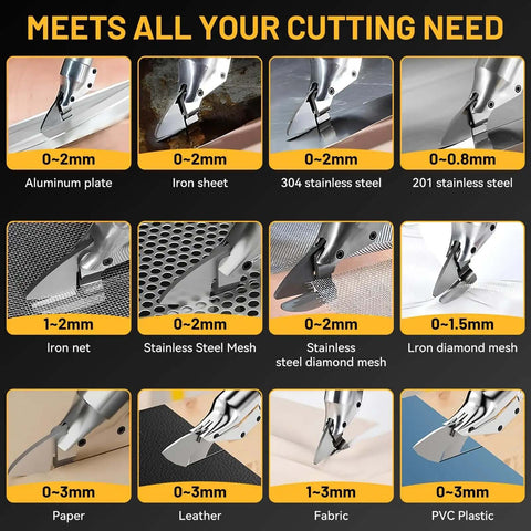 Cutting capabilities of Cordless Metal Shears With 360 Degree Pivoting Head 20V Max Compatibility 221 Ft Lbs Torque Brushless Cutters