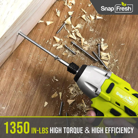 DIY Friendly Cordless Impact Driver Kit With 20V Power And 1350 In Lbs Torque, handheld drilling wood panel