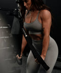 Woman using Ultimate Tricep Rope Attachment With Built In Three Lengths, Multi Grip Cable for gym workout