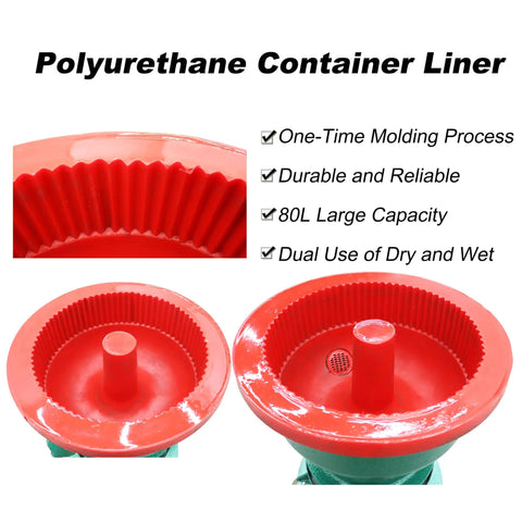 Polyurethane container liner for Heavy Duty Vibration Grinder And Electric Polisher Machine, 80L capacity, durable and reliable design.