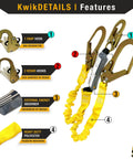 Image showing components of Heavy Duty Double Leg External Shock Absorber Safety Lanyard, 6ft Extends To 7ft 2In, Weather Ready Gear