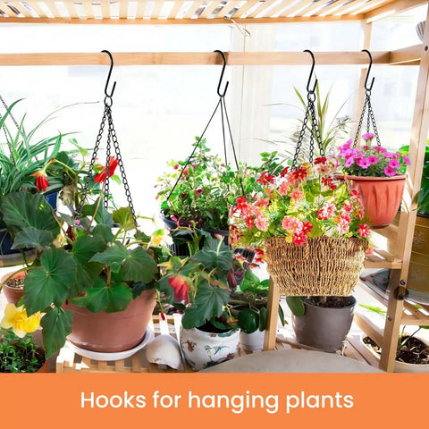 18 Pack 4 Inch Heavy Duty S Hooks For Oval Ceiling Pot Rack And Kitchen Organization holding hanging plants indoors