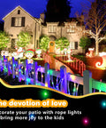 Outdoor Solar Powered Rope Lights 132 Ft Twin Pack 400 LED Lit Color Changing Fairy Lights Waterproof IP65 With Remote