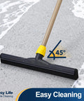 Big Time Heavy Duty Floor Squeegee Scrubber With Adjustable Telescopic Pole And Ergonomic Grip for easy cleaning on wet surface.
