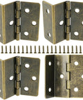 Four Pack Half Surface Hinges 270 Degree Tri Fold Retro Iron Cabinet Hinges Bronze Finish with screws