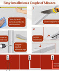 Installation steps for Paintable White Wall Cord Hide Kit For TV Cables, 157-Inch Raceway System With Adhesive Channel