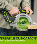 Heavy Duty Brushless Cordless Circular Saw Tool Only Featuring Snappy 24 Volt Battery Power And Knockout Demolition Cutting With Easy Lock Bevel Adjustment For Dependable High Speed Performance cutting through 2-inch dimensional lumber.