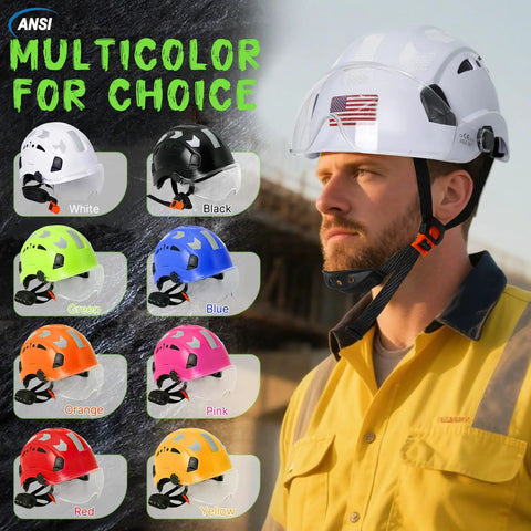 Heavy Duty White Vented Hard Hat With Brim, Ansi Z89.1 Certified Osha Approved Construction Safety Helmet, Lightweight Abs Work Hat For Men And Women, Six Point Suspension For Real Deal Job Site Protection