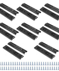 8 Pairs 6 Inch Full Extension Drawer Slides Kit Ultra Quiet 3 Section Ball Bearing Side Mounted Heavy Duty Sliders With 64 Mounting Screws Black Finish, black slides and screws