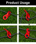 20 Pack Tent Tensioners And Guyline Cord Adjusters Aluminum Alloy Wind Rope Buckles For Secure Shelter Setup Red Camping Gear usage.