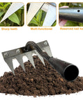 Tough As Nails Heavy Duty Iron Weeding Rake With Five Tines For Weeding Soil Loosening Ground Leveling And Dethatching