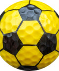 Bright Yellow Soccer Golf Balls Set Of 12 With 360 Degree Soccer Design For Players, Coaches, Fans, Tournaments, League Play