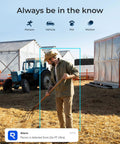 Man holding clipboard at a construction site with 4K LTE Cellular Security Camera For Outdoor Use No WiFi Solar Powered 3G 4G Connectivity 360 Auto Tracking AI Detection Color Night Vision Local Storage Up To 512GB SIM Card Included