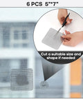 5 By 7 Inch Window Screen Patch Kit 6 Pack Mesh Repair Tape, ultra strong adhesive patch being cut to size for screen repair