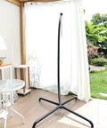 Heavy Duty Hanging Egg Chair Stand For Patio With C Stand Chain And Hook No Fuss Easy Setup 360 Degree Rotation 440 Lb Capacity
