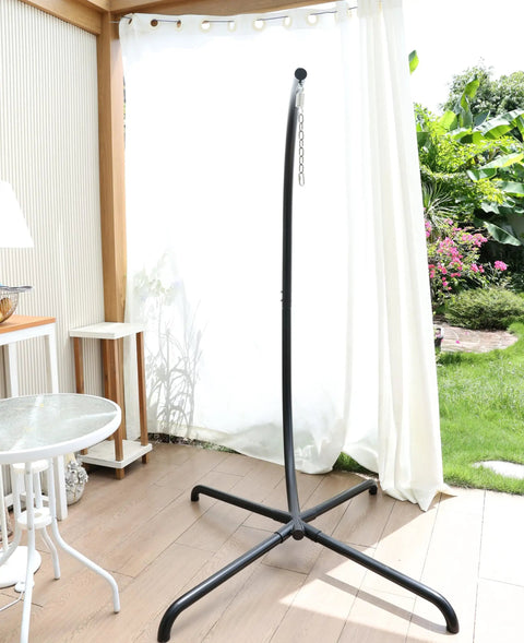 Heavy Duty Hanging Egg Chair Stand For Patio With C Stand Chain And Hook No Fuss Easy Setup 360 Degree Rotation 440 Lb Capacity
