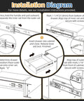 Soft Close Drawer Slides Pair For 14 To 22 Inch Drawers, side-mount full-extension installation diagram