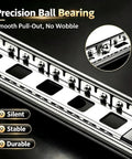 Precision ball bearing detail of 120 Lb Heavy Duty 22 Inch Side Mount Drawer Slides Full Extension Soft Close Glides.
