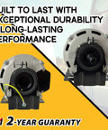 1/4 HP Belt Drive HVAC Fan Motor GF2024 Single Unit 115V 1725 RPM Reversible Sealed Ball Bearing front and rear view