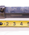 Beefy Pro Grade Lathe Turning Tool Holder With One And A Quarter Inch Shank MSSNR 206, 6 Inch overall length next to tape measure