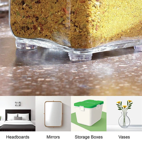 Clear 100 Pack Cabinet Door Bumpers With Adhesive Pads Half Inch Diameter for scratch-free stability of glass container