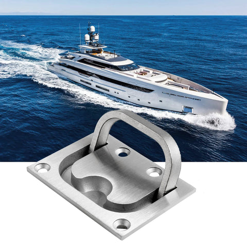 Two Pack Marine Flush Ring Hatch Pull Handles For Boat Decks And Cabinets Recessed 316 Stainless Steel