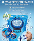 2L hydration pack bladder with ice, leak-proof cap, and bite valve for lightweight cycling, running, rave, and music gear use