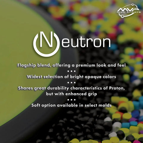 Impulse Disc Golf Distance Driver In Neutron Plastic, Understable To Neutral Flight For Long, Straight To Turnover Throws, Great For Elevating Power Or Beginners, 160-165g, Colors May Vary close-up of Neutron blend and colors