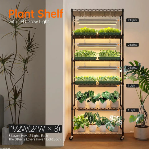 Straight Up Sweet Diy Plant Stand With Built In Led Grow Light Adjustable Wire Shelving For Custom Layering And Kickin Fresh Indoor Garden Organization Setup
