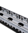 Close-up view of Hella Sturdy Steel Table Extension Brackets With Smooth Glide Rollers, showing glide mechanism and robust metal design.