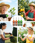 4 Pack Garden Shears Set With Stainless Steel Blades, Pruning Shears, Garden Clippers, ergonomic orange-green handles, safe lock
