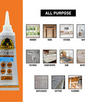 Waterproof Silicone Caulk And Sealant Clear 2.8oz Tube For DIY Home Projects Indoors Or Outdoors Quick Set Seal That Tackles Kitchen Window Bath Door And Marine Jobs Without The Hassle with usage examples for various applications.