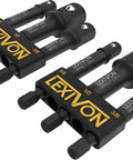 Two Pack Beefy Impact Grade Socket Adapters With Three Inch Extension Bit And Holder For Your Power Drill To Handle Heavy Duty High Torque Wrench Work, Includes One Quarter, Three Eighths, And One Half Inch Drive, Chrome Vanadium Steel, black with gold branding.