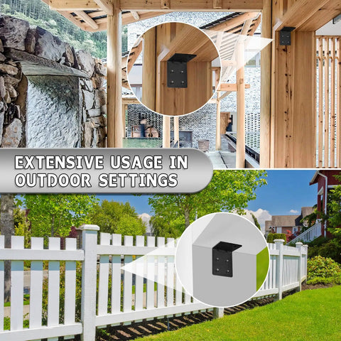 Heavy Duty Steel Corner Brackets 4x4x3 Inch 90 Degree Right Angle Shelf Brackets for wood shelves and furniture installed outdoors