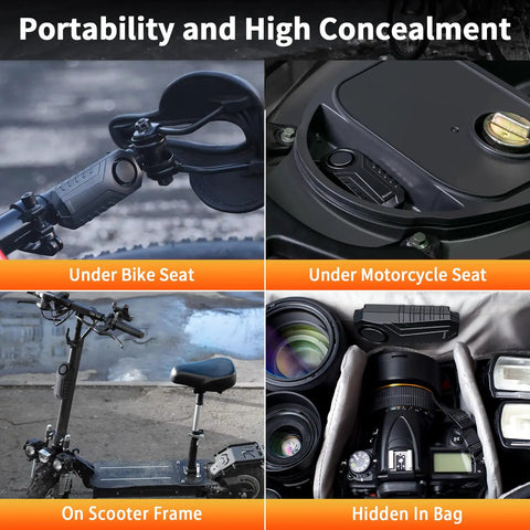 Wireless Bike Alarm With Remote Rechargeable 113dB Loud Anti Theft System IP65 Waterproof For E Bikes Motorcycles Scooters Outdoor Riding And Cycling Safety under seat
