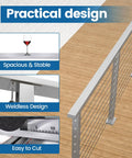 Top Shelf Heavy Duty Six Foot Six Inch Brushed Stainless Steel Flat Handrail For Cable Railing Systems Practical design with a stable grip.